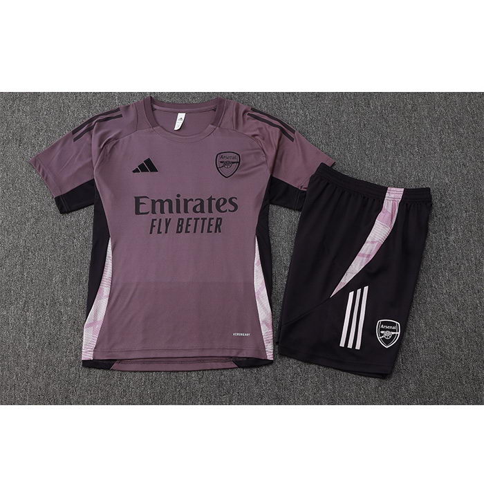 Chandal del Arsenal Manga Corta 24-25 Gris Purpura - Pantalon Corto